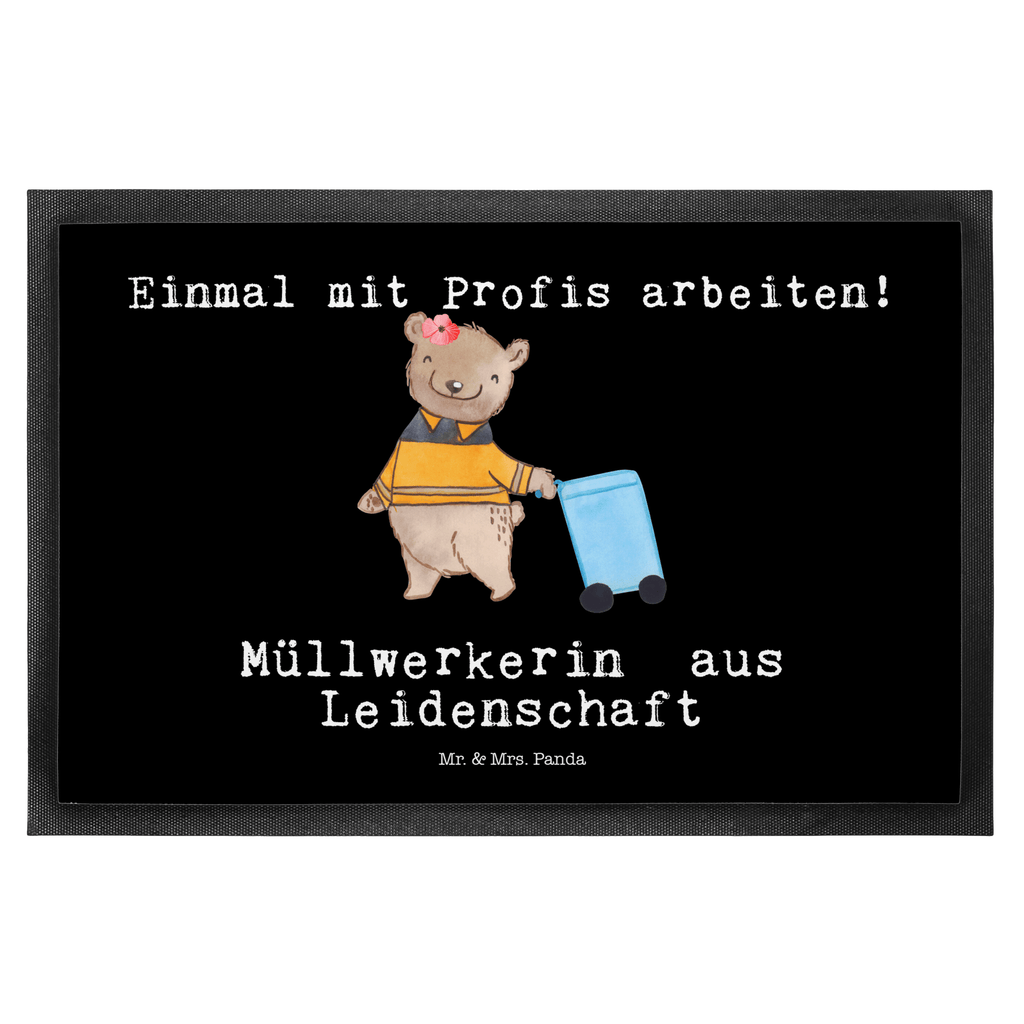 Fußmatte Müllwerkerin aus Leidenschaft Müllwerkerin, Fachkraft Kreislauf- und Abfallwirtschaft, Müllentsorgerin, 
Kehrichtfrau, Müllfrau, Müllfahreriin Türvorleger, Schmutzmatte, Fußabtreter, Matte, Schmutzfänger, Fußabstreifer, Schmutzfangmatte, Türmatte, Motivfußmatte,  Haustürmatte, Vorleger  Beruf, Ausbildung, Jubiläum, Abschied, Rente, Kollege, Kollegin, Geschenk, Schenken, Arbeitskollege, Mitarbeiter, Firma, Danke, Dankeschön