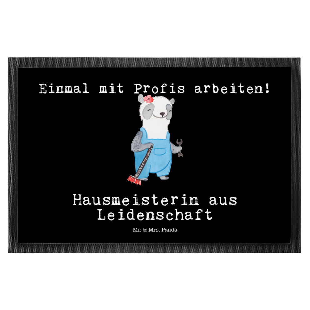 Fußmatte Hausmeisterin aus Leidenschaft Hausmeisterin, Concierge,
Hausverwalterin,  Facility Manager  Türvorleger, Schmutzmatte, Fußabtreter, Matte, Schmutzfänger, Fußabstreifer, Schmutzfangmatte, Türmatte, Motivfußmatte,  Haustürmatte, Vorleger  Beruf, Ausbildung, Jubiläum, Abschied, Rente, Kollege, Kollegin, Geschenk, Schenken, Arbeitskollege, Mitarbeiter, Firma, Danke, Dankeschön