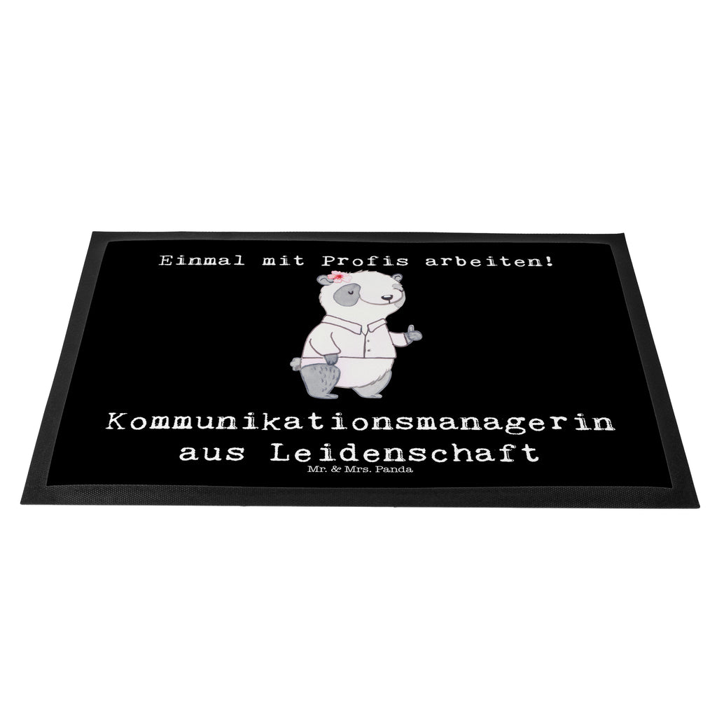 Fußmatte Kommunikationsmanagerin aus Leidenschaft Kommunikationsmanagerin, studium, interkulturelle kommunikation, communications manager,  Türvorleger, Schmutzmatte, Fußabtreter, Matte, Schmutzfänger, Fußabstreifer, Schmutzfangmatte, Türmatte, Motivfußmatte,  Haustürmatte, Vorleger  Beruf, Ausbildung, Jubiläum, Abschied, Rente, Kollege, Kollegin, Geschenk, Schenken, Arbeitskollege, Mitarbeiter, Firma, Danke, Dankeschön