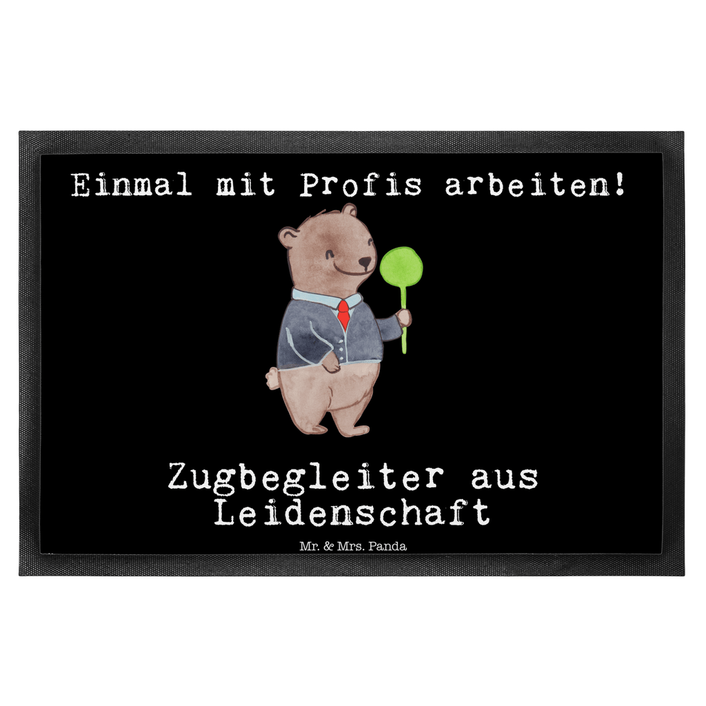 Fußmatte Zugbegleiter aus Leidenschaft  Türvorleger, Schmutzmatte, Fußabtreter, Matte, Schmutzfänger, Fußabstreifer, Schmutzfangmatte, Türmatte, Motivfußmatte,  Haustürmatte, Vorleger  Beruf, Ausbildung, Jubiläum, Abschied, Rente, Kollege, Kollegin, Geschenk, Schenken, Arbeitskollege, Mitarbeiter, Firma, Danke, Dankeschön
