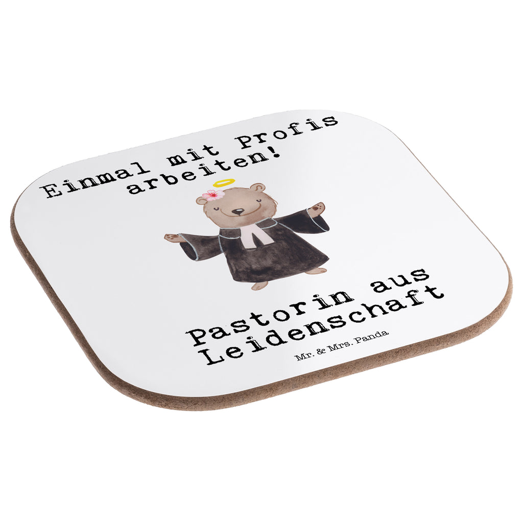 Quadratische Untersetzer Pastorin aus Leidenschaft Bierdeckel, Glasuntersetzer, Untersetzer Gläser, Getränkeuntersetzer, Beruf, Ausbildung, Jubiläum, Abschied, Rente, Kollege, Kollegin, Geschenk, Schenken, Arbeitskollege, Mitarbeiter, Firma, Danke, Dankeschön, Pastorin, Dienerin Gottes<br />Geistliche, Pfarrerin, Predigerin<br />Priesterin, Theologin, Kirche