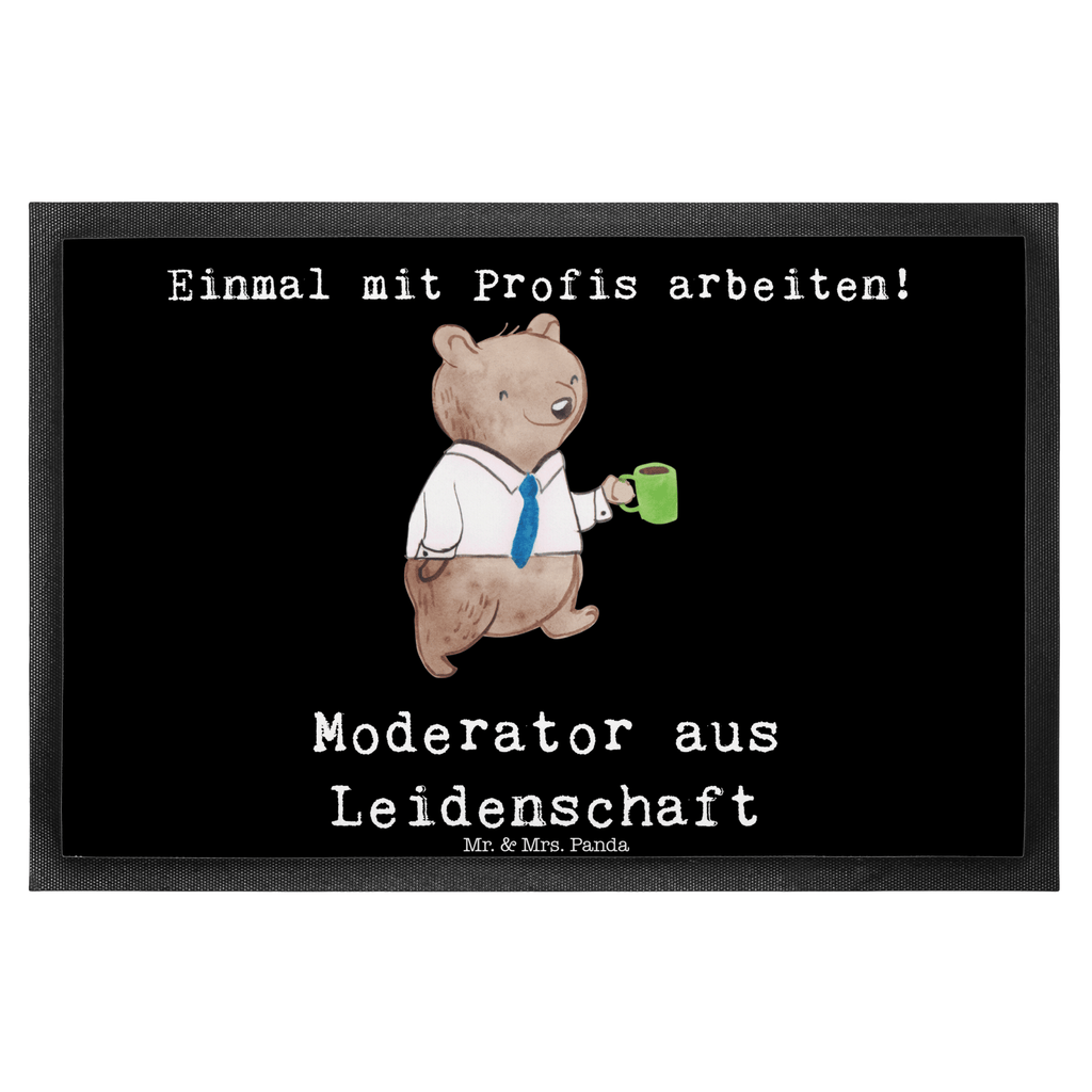 Fußmatte Moderator aus Leidenschaft  Türvorleger, Schmutzmatte, Fußabtreter, Matte, Schmutzfänger, Fußabstreifer, Schmutzfangmatte, Türmatte, Motivfußmatte,  Haustürmatte, Vorleger  Beruf, Ausbildung, Jubiläum, Abschied, Rente, Kollege, Kollegin, Geschenk, Schenken, Arbeitskollege, Mitarbeiter, Firma, Danke, Dankeschön