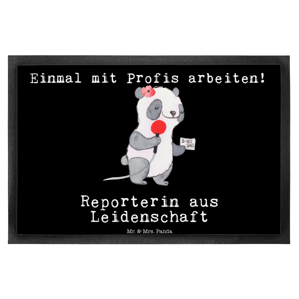 Fußmatte Reporterin aus Leidenschaft  Türvorleger, Schmutzmatte, Fußabtreter, Matte, Schmutzfänger, Fußabstreifer, Schmutzfangmatte, Türmatte, Motivfußmatte,  Haustürmatte, Vorleger  Beruf, Ausbildung, Jubiläum, Abschied, Rente, Kollege, Kollegin, Geschenk, Schenken, Arbeitskollege, Mitarbeiter, Firma, Danke, Dankeschön
