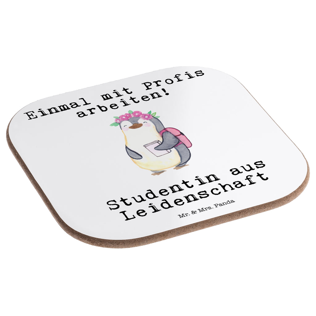 Quadratische Untersetzer Studentin aus Leidenschaft Bierdeckel, Glasuntersetzer, Untersetzer Gläser, Getränkeuntersetzer, Beruf, Ausbildung, Jubiläum, Abschied, Rente, Kollege, Kollegin, Geschenk, Schenken, Arbeitskollege, Mitarbeiter, Firma, Danke, Dankeschön