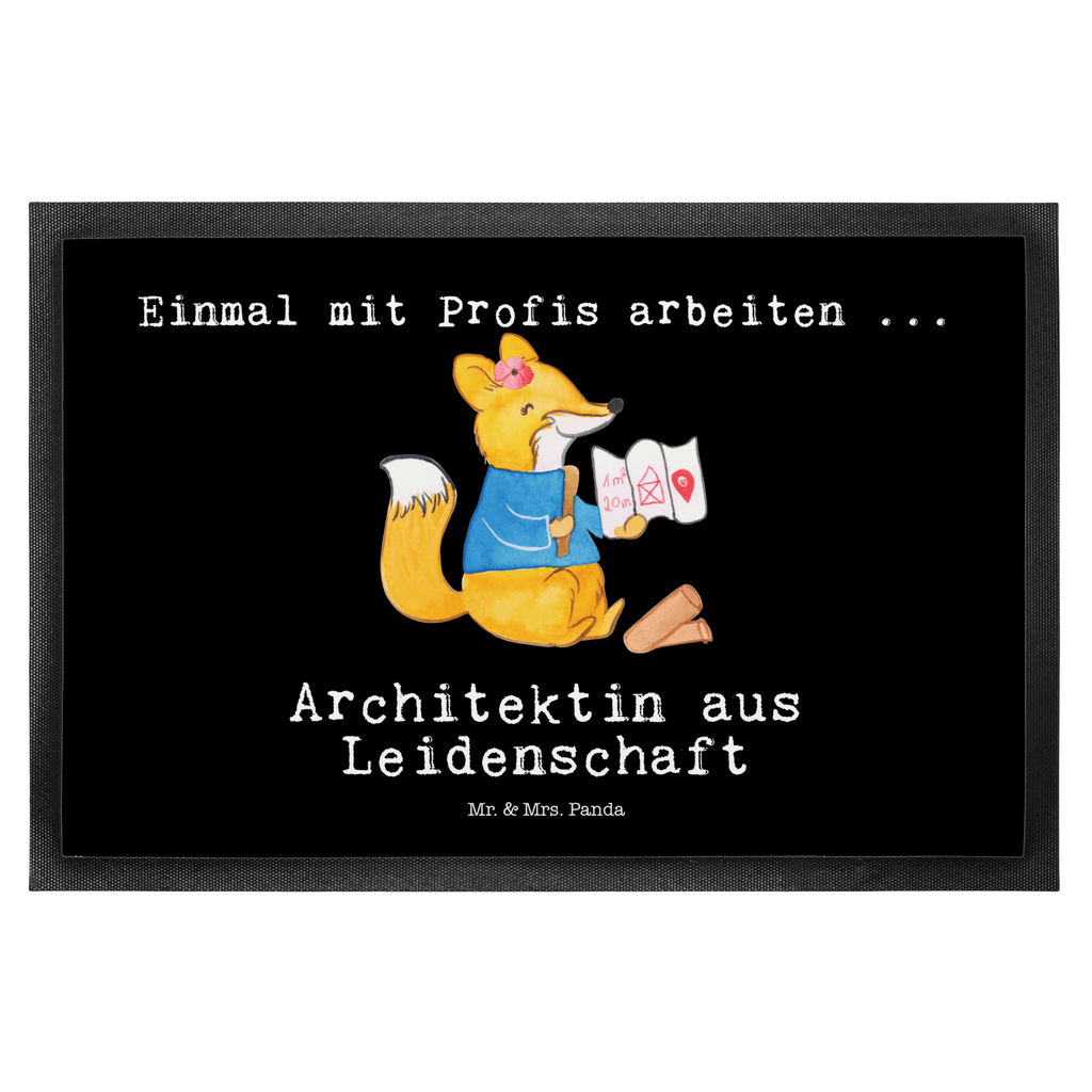 Fußmatte Architektin aus Leidenschaft Architektin, Innenarchitektin, Architekturbüro Türvorleger, Schmutzmatte, Fußabtreter, Matte, Schmutzfänger, Fußabstreifer, Schmutzfangmatte, Türmatte, Motivfußmatte,  Haustürmatte, Vorleger  Beruf, Ausbildung, Jubiläum, Abschied, Rente, Kollege, Kollegin, Geschenk, Schenken, Arbeitskollege, Mitarbeiter, Firma, Danke, Dankeschön