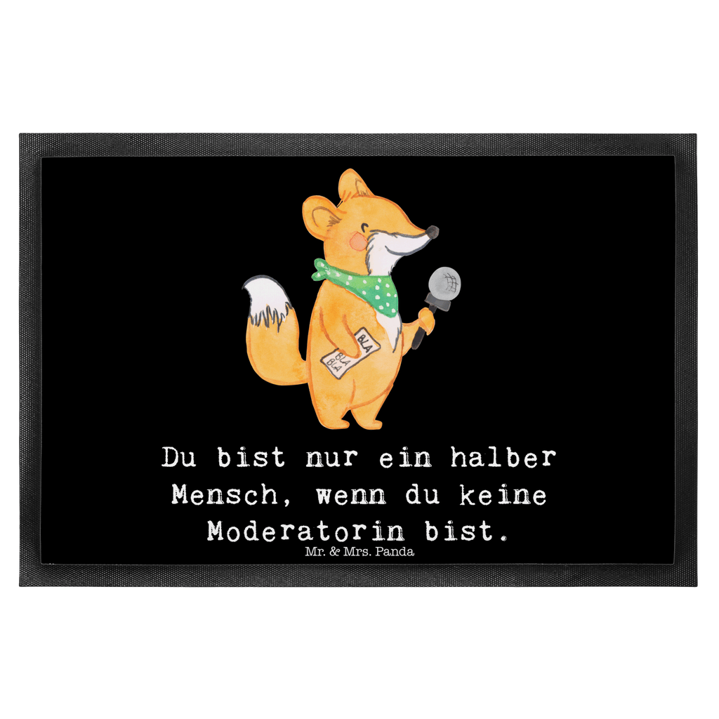 Fußmatte Moderatorin mit Herz Türvorleger, Schmutzmatte, Fußabtreter, Matte, Schmutzfänger, Fußabstreifer, Schmutzfangmatte, Türmatte, Motivfußmatte, Haustürmatte, Vorleger, Beruf, Ausbildung, Jubiläum, Abschied, Rente, Kollege, Kollegin, Geschenk, Schenken, Arbeitskollege, Mitarbeiter, Firma, Danke, Dankeschön