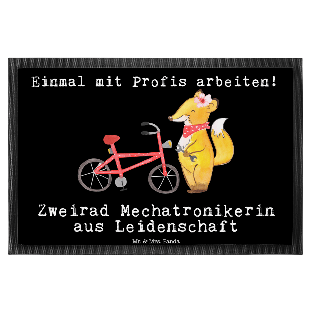 Fußmatte Zweirad Mechatronikerin aus Leidenschaft  Türvorleger, Schmutzmatte, Fußabtreter, Matte, Schmutzfänger, Fußabstreifer, Schmutzfangmatte, Türmatte, Motivfußmatte,  Haustürmatte, Vorleger  Beruf, Ausbildung, Jubiläum, Abschied, Rente, Kollege, Kollegin, Geschenk, Schenken, Arbeitskollege, Mitarbeiter, Firma, Danke, Dankeschön