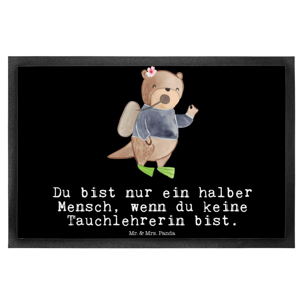 Fußmatte Tauchlehrerin mit Herz  Türvorleger, Schmutzmatte, Fußabtreter, Matte, Schmutzfänger, Fußabstreifer, Schmutzfangmatte, Türmatte, Motivfußmatte,  Haustürmatte, Vorleger  Beruf, Ausbildung, Jubiläum, Abschied, Rente, Kollege, Kollegin, Geschenk, Schenken, Arbeitskollege, Mitarbeiter, Firma, Danke, Dankeschön