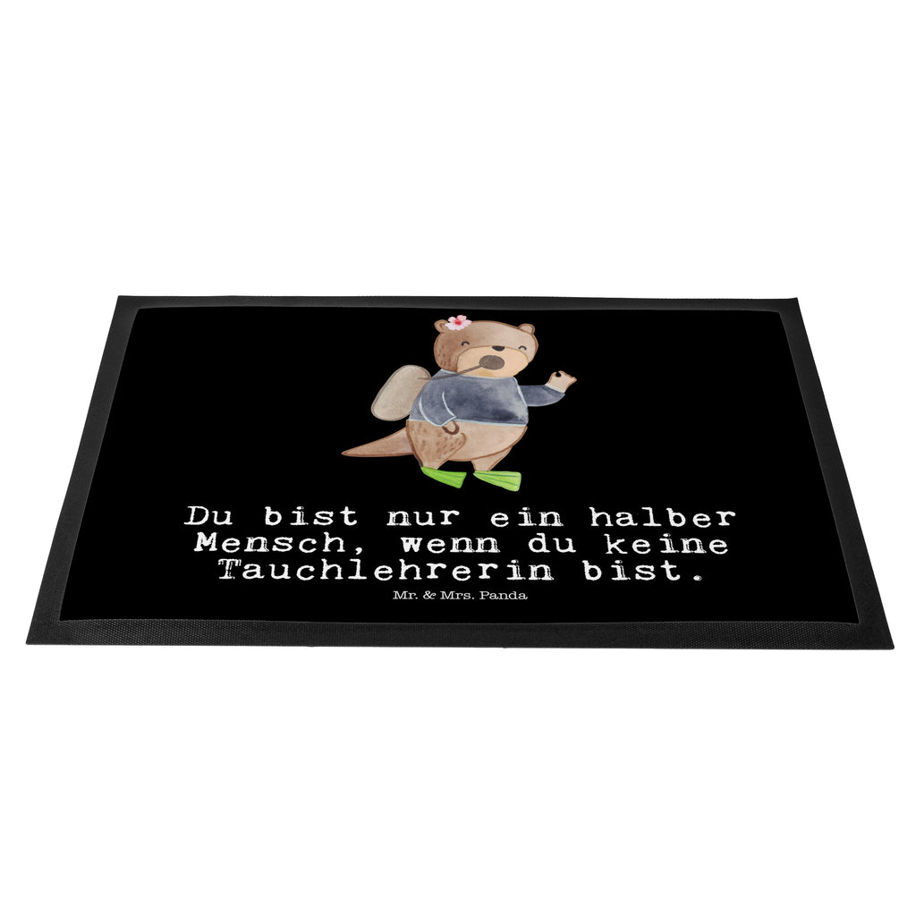 Fußmatte Tauchlehrerin mit Herz  Türvorleger, Schmutzmatte, Fußabtreter, Matte, Schmutzfänger, Fußabstreifer, Schmutzfangmatte, Türmatte, Motivfußmatte,  Haustürmatte, Vorleger  Beruf, Ausbildung, Jubiläum, Abschied, Rente, Kollege, Kollegin, Geschenk, Schenken, Arbeitskollege, Mitarbeiter, Firma, Danke, Dankeschön