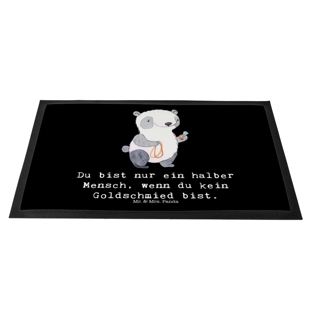 Fußmatte Goldschmied mit Herz Juwelier, Goldschmied, Schmied, Schmuckwarenhändler, Schmuckgeschäft, Eröffnung,  Türvorleger, Schmutzmatte, Fußabtreter, Matte, Schmutzfänger, Fußabstreifer, Schmutzfangmatte, Türmatte, Motivfußmatte,  Haustürmatte, Vorleger  Beruf, Ausbildung, Jubiläum, Abschied, Rente, Kollege, Kollegin, Geschenk, Schenken, Arbeitskollege, Mitarbeiter, Firma, Danke, Dankeschön