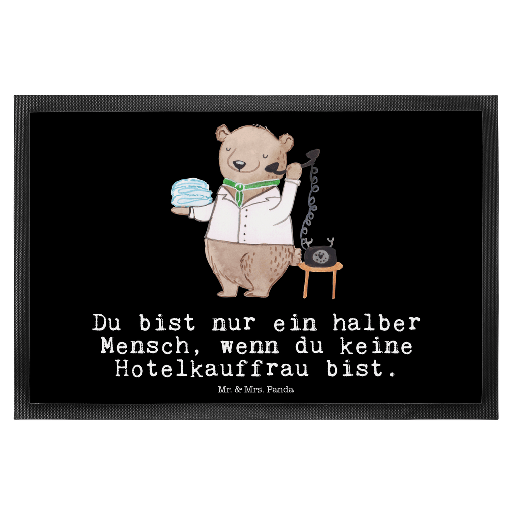 Fußmatte Hotelkauffrau mit Herz Hotelkauffrau, Hotelfachfrau, Hotelfachangestellte, Hotelier, Hoteleröffnung
 Türvorleger, Schmutzmatte, Fußabtreter, Matte, Schmutzfänger, Fußabstreifer, Schmutzfangmatte, Türmatte, Motivfußmatte,  Haustürmatte, Vorleger  Beruf, Ausbildung, Jubiläum, Abschied, Rente, Kollege, Kollegin, Geschenk, Schenken, Arbeitskollege, Mitarbeiter, Firma, Danke, Dankeschön