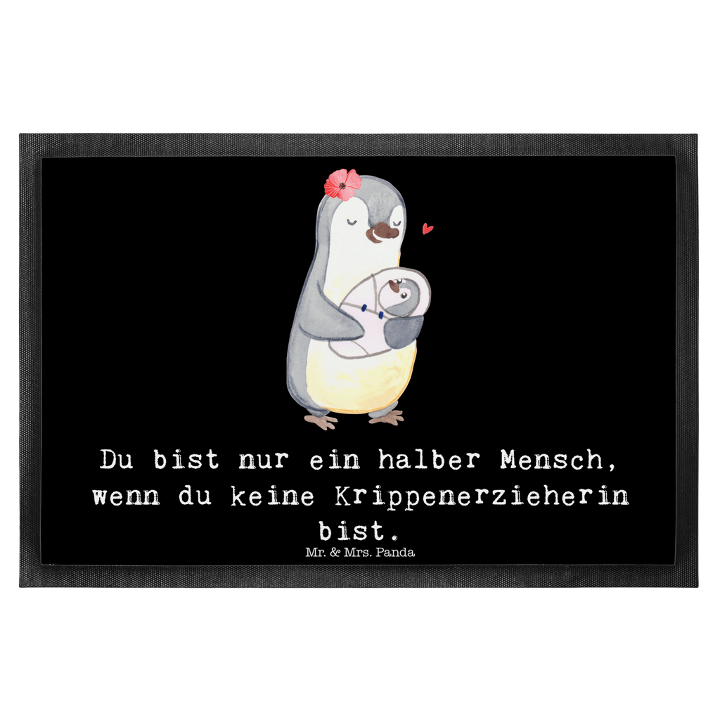 Fußmatte Krippenerzieherin mit Herz Krippenerzieherin,  Kindertagesstätte, KITA, Eröffnung, Erzieherin, Pädagogin,  Türvorleger, Schmutzmatte, Fußabtreter, Matte, Schmutzfänger, Fußabstreifer, Schmutzfangmatte, Türmatte, Motivfußmatte,  Haustürmatte, Vorleger  Beruf, Ausbildung, Jubiläum, Abschied, Rente, Kollege, Kollegin, Geschenk, Schenken, Arbeitskollege, Mitarbeiter, Firma, Danke, Dankeschön