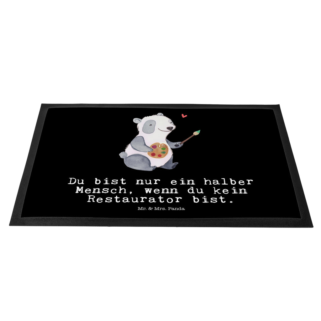 Fußmatte Restaurator mit Herz  Türvorleger, Schmutzmatte, Fußabtreter, Matte, Schmutzfänger, Fußabstreifer, Schmutzfangmatte, Türmatte, Motivfußmatte,  Haustürmatte, Vorleger  Beruf, Ausbildung, Jubiläum, Abschied, Rente, Kollege, Kollegin, Geschenk, Schenken, Arbeitskollege, Mitarbeiter, Firma, Danke, Dankeschön