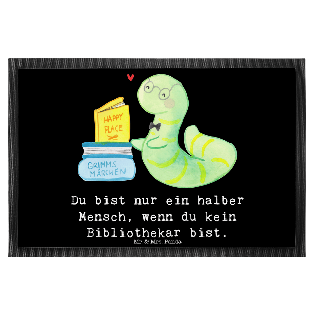 Fußmatte Bibliothekar mit Herz Bibliothekar, Buchhandlung, Bibliothek, Bücherwurm, Leseratte, Bücherliebe Türvorleger, Schmutzmatte, Fußabtreter, Matte, Schmutzfänger, Fußabstreifer, Schmutzfangmatte, Türmatte, Motivfußmatte,  Haustürmatte, Vorleger  Beruf, Ausbildung, Jubiläum, Abschied, Rente, Kollege, Kollegin, Geschenk, Schenken, Arbeitskollege, Mitarbeiter, Firma, Danke, Dankeschön