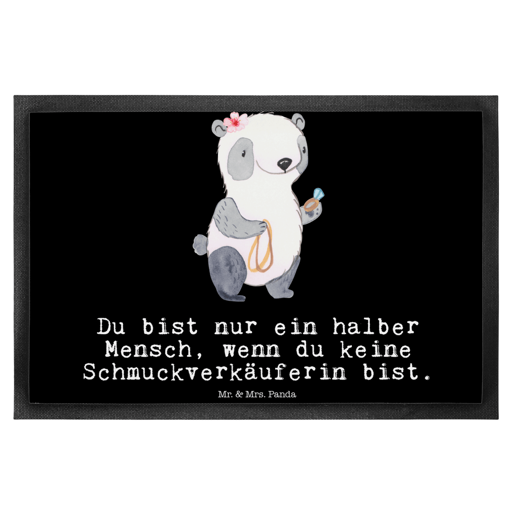 Fußmatte Schmuckverkäuferin mit Herz Schmuckverkäuferin, Juwelier, Goldschmied, Schmied, Schmuckwarenhändler, Schmuckgeschäft, Eröffnung, Ausbildung Türvorleger, Schmutzmatte, Fußabtreter, Matte, Schmutzfänger, Fußabstreifer, Schmutzfangmatte, Türmatte, Motivfußmatte,  Haustürmatte, Vorleger  Beruf, Ausbildung, Jubiläum, Abschied, Rente, Kollege, Kollegin, Geschenk, Schenken, Arbeitskollege, Mitarbeiter, Firma, Danke, Dankeschön