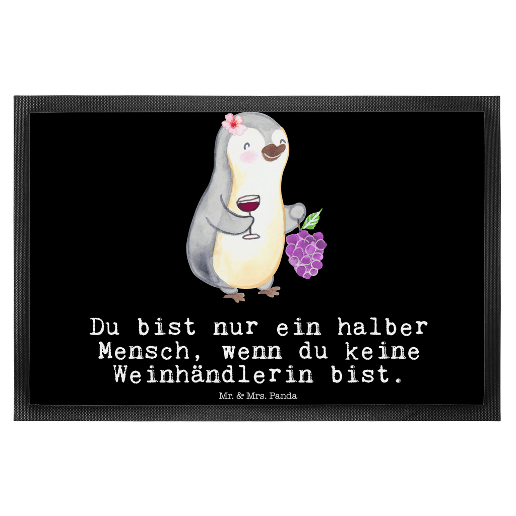 Fußmatte Weinhändlerin mit Herz  Türvorleger, Schmutzmatte, Fußabtreter, Matte, Schmutzfänger, Fußabstreifer, Schmutzfangmatte, Türmatte, Motivfußmatte,  Haustürmatte, Vorleger  Beruf, Ausbildung, Jubiläum, Abschied, Rente, Kollege, Kollegin, Geschenk, Schenken, Arbeitskollege, Mitarbeiter, Firma, Danke, Dankeschön