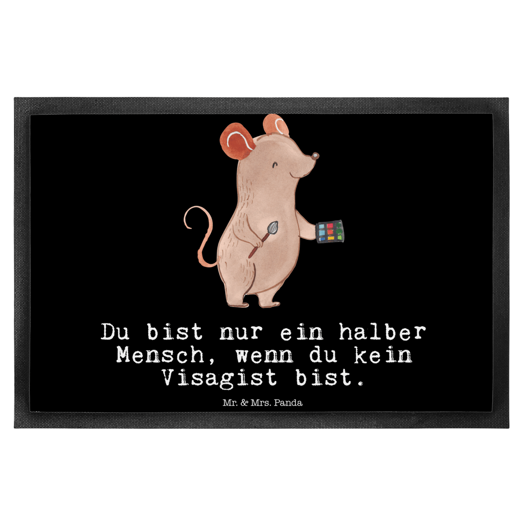 Fußmatte Visagist mit Herz Kosmetiker, Make Up Artist , Maskenbildner, Visagist, Ausbildung, Beauty Salon, Kosmetikstudio,  Eröffnung,  Türvorleger, Schmutzmatte, Fußabtreter, Matte, Schmutzfänger, Fußabstreifer, Schmutzfangmatte, Türmatte, Motivfußmatte,  Haustürmatte, Vorleger  Beruf, Ausbildung, Jubiläum, Abschied, Rente, Kollege, Kollegin, Geschenk, Schenken, Arbeitskollege, Mitarbeiter, Firma, Danke, Dankeschön