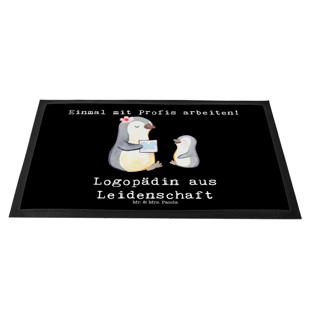 Fußmatte Logopädin aus Leidenschaft Logopädin, Logopädie, Ausbildung, Studium,  Türvorleger, Schmutzmatte, Fußabtreter, Matte, Schmutzfänger, Fußabstreifer, Schmutzfangmatte, Türmatte, Motivfußmatte,  Haustürmatte, Vorleger  Beruf, Ausbildung, Jubiläum, Abschied, Rente, Kollege, Kollegin, Geschenk, Schenken, Arbeitskollege, Mitarbeiter, Firma, Danke, Dankeschön