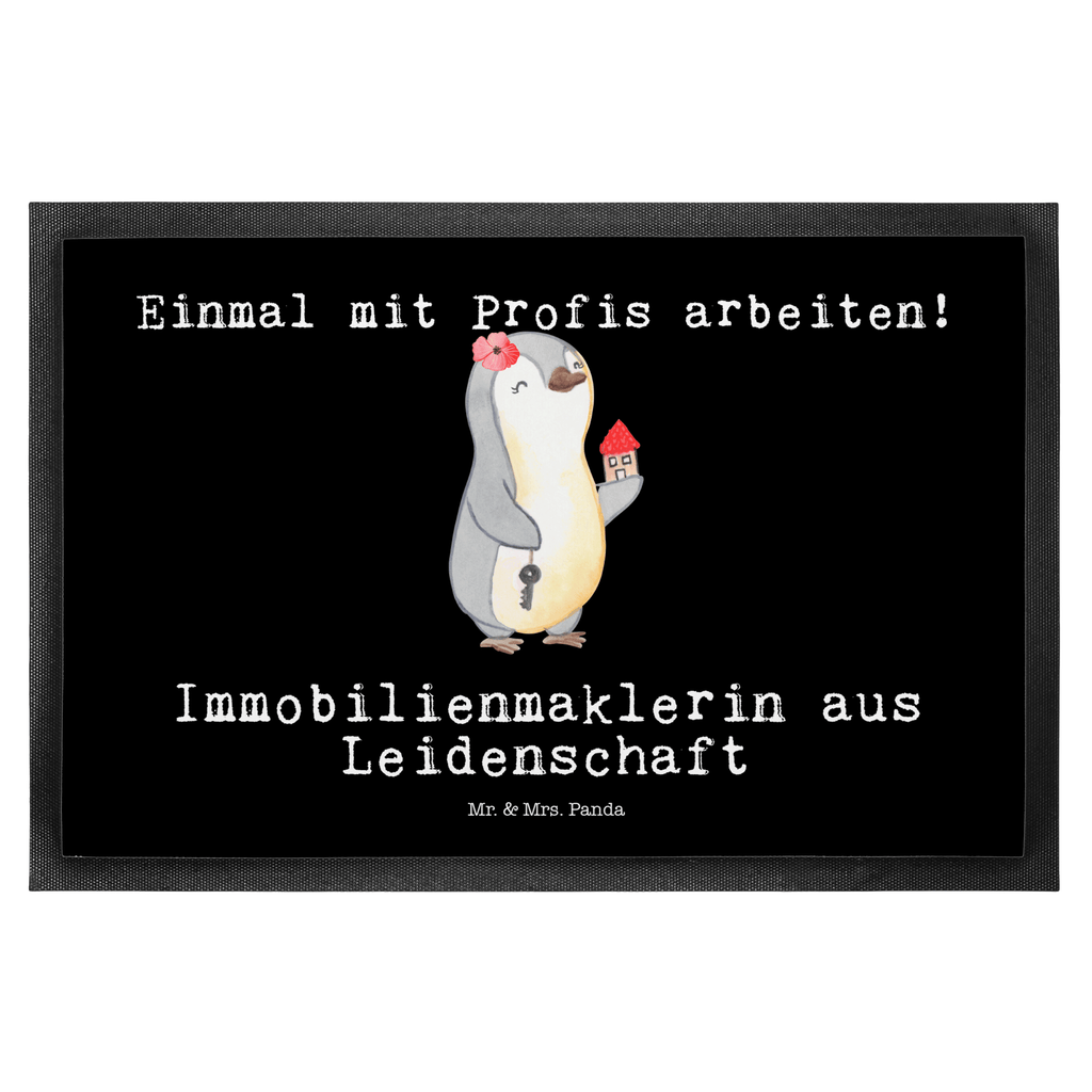 Fußmatte Immobilienmaklerin aus Leidenschaft Immobilienmaklerin, Immobilienhändlerin, Immobilienkauffrau, Immobilienbüro, Ausbildung Türvorleger, Schmutzmatte, Fußabtreter, Matte, Schmutzfänger, Fußabstreifer, Schmutzfangmatte, Türmatte, Motivfußmatte,  Haustürmatte, Vorleger  Beruf, Ausbildung, Jubiläum, Abschied, Rente, Kollege, Kollegin, Geschenk, Schenken, Arbeitskollege, Mitarbeiter, Firma, Danke, Dankeschön