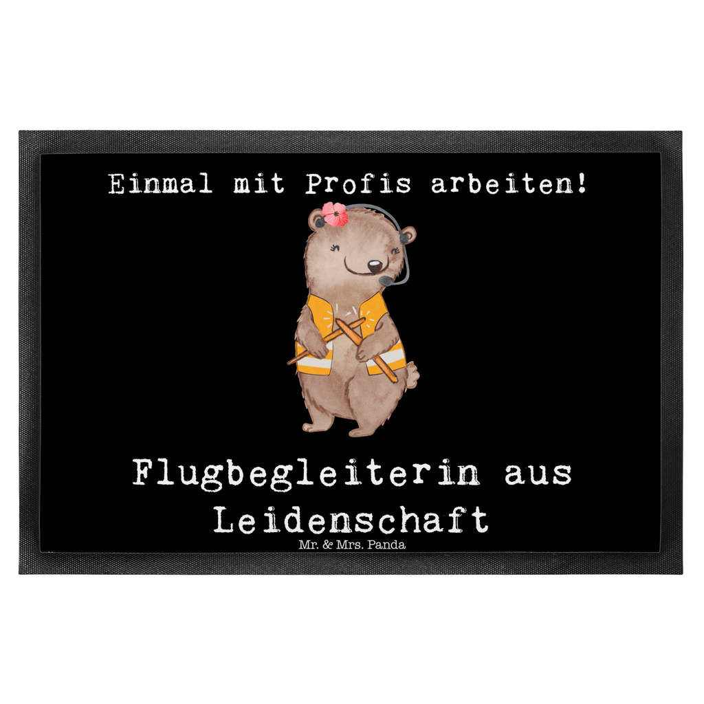 Fußmatte Flugbegleiterin aus Leidenschaft Flugbegleiterin, Stewardess, Flugstewardess, Flight-Attendant Türvorleger, Schmutzmatte, Fußabtreter, Matte, Schmutzfänger, Fußabstreifer, Schmutzfangmatte, Türmatte, Motivfußmatte,  Haustürmatte, Vorleger  Beruf, Ausbildung, Jubiläum, Abschied, Rente, Kollege, Kollegin, Geschenk, Schenken, Arbeitskollege, Mitarbeiter, Firma, Danke, Dankeschön