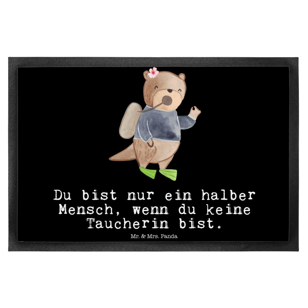 Fußmatte Taucherin mit Herz  Türvorleger, Schmutzmatte, Fußabtreter, Matte, Schmutzfänger, Fußabstreifer, Schmutzfangmatte, Türmatte, Motivfußmatte,  Haustürmatte, Vorleger  Beruf, Ausbildung, Jubiläum, Abschied, Rente, Kollege, Kollegin, Geschenk, Schenken, Arbeitskollege, Mitarbeiter, Firma, Danke, Dankeschön