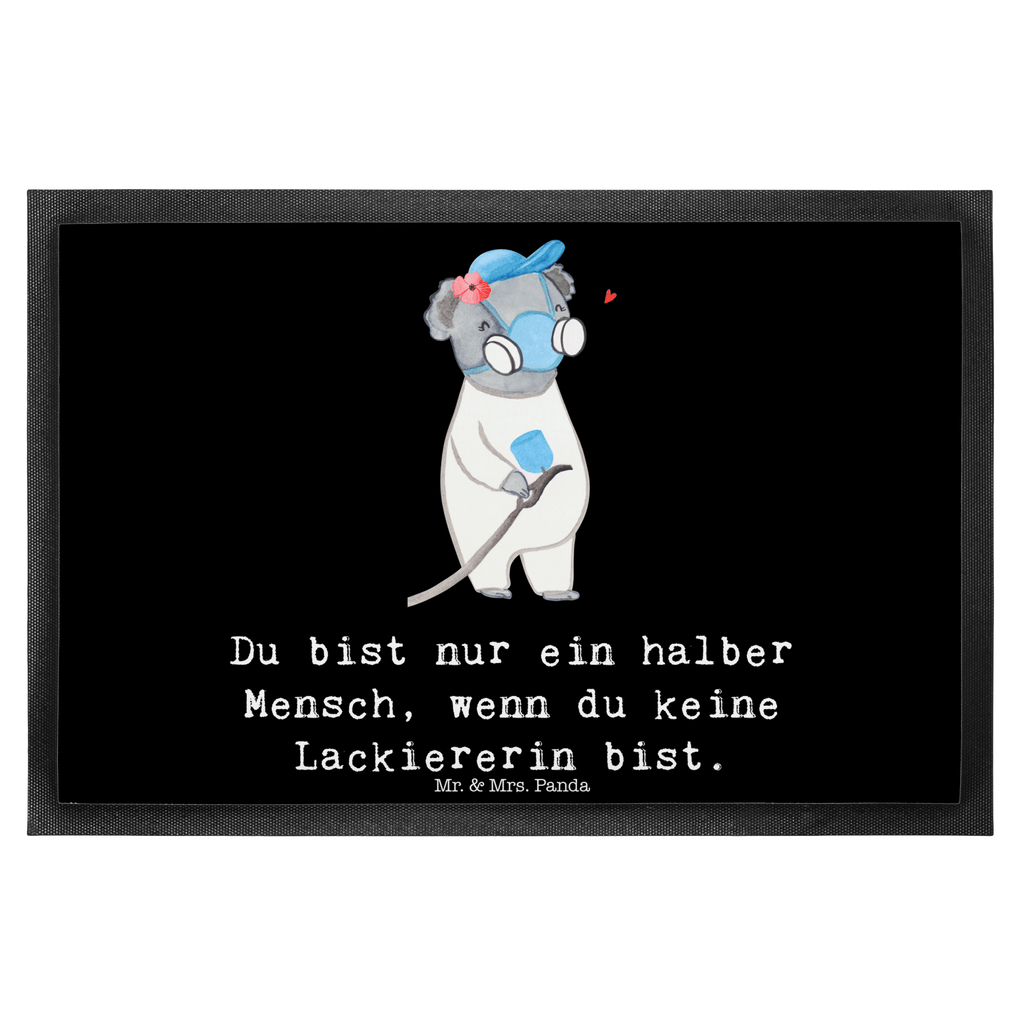 Fußmatte Lackiererin mit Herz Lackiererin, Lackierermeisterin, Werkstatt Lackiererin, Ausbildung, Gesellenprüfung,  Türvorleger, Schmutzmatte, Fußabtreter, Matte, Schmutzfänger, Fußabstreifer, Schmutzfangmatte, Türmatte, Motivfußmatte,  Haustürmatte, Vorleger  Beruf, Ausbildung, Jubiläum, Abschied, Rente, Kollege, Kollegin, Geschenk, Schenken, Arbeitskollege, Mitarbeiter, Firma, Danke, Dankeschön
