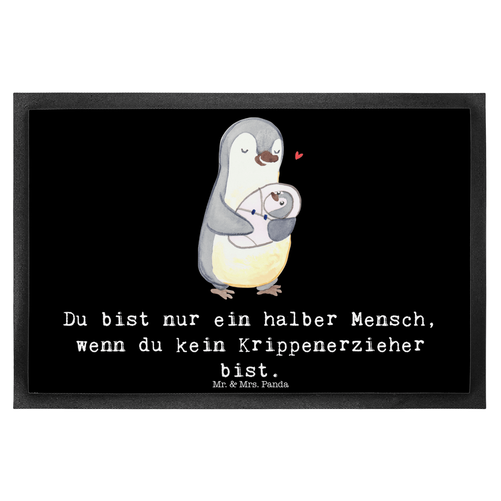 Fußmatte Krippenerzieher mit Herz Krippenerzieher, Kindertagesstätte, KITA, Eröffnung, Erzieher, Pädagoge,  Türvorleger, Schmutzmatte, Fußabtreter, Matte, Schmutzfänger, Fußabstreifer, Schmutzfangmatte, Türmatte, Motivfußmatte,  Haustürmatte, Vorleger  Beruf, Ausbildung, Jubiläum, Abschied, Rente, Kollege, Kollegin, Geschenk, Schenken, Arbeitskollege, Mitarbeiter, Firma, Danke, Dankeschön