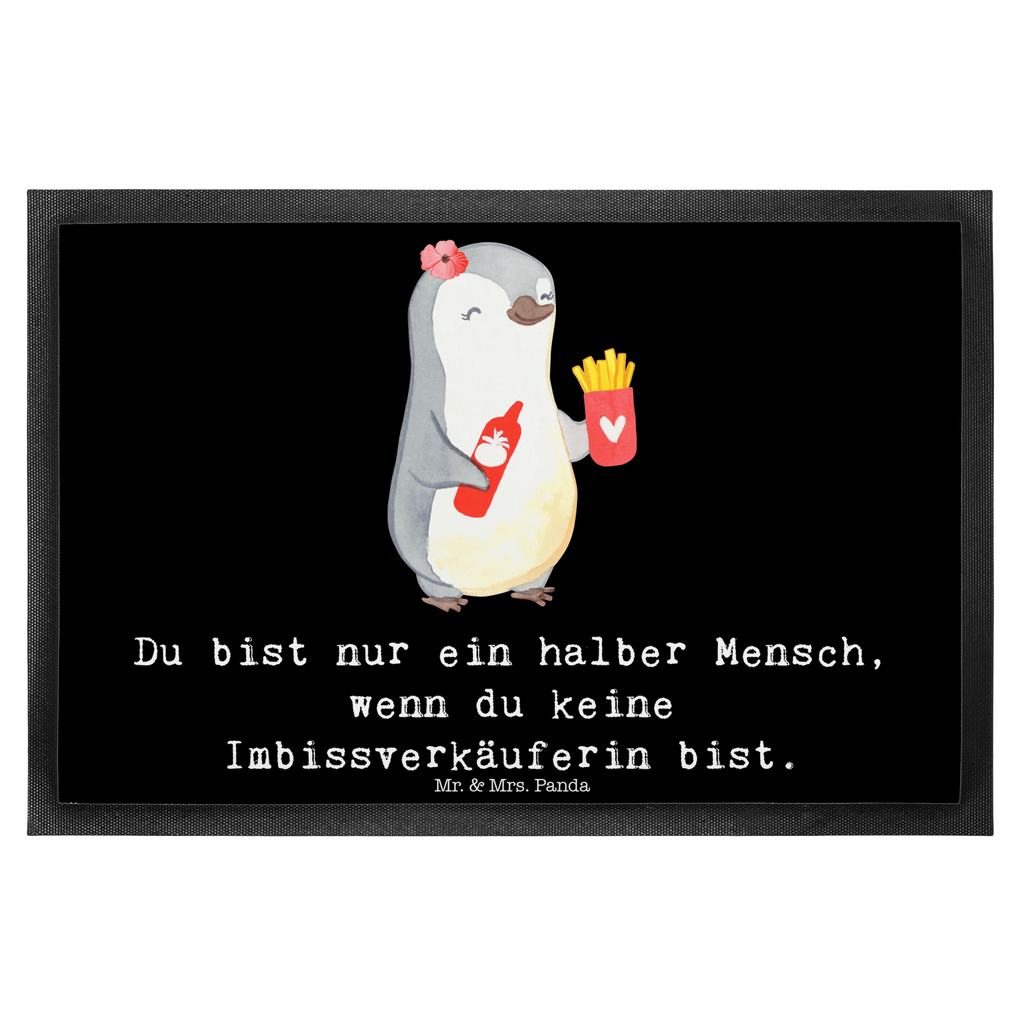 Fußmatte Imbissverkäuferin mit Herz Türvorleger, Schmutzmatte, Fußabtreter, Matte, Schmutzfänger, Fußabstreifer, Schmutzfangmatte, Türmatte, Motivfußmatte, Haustürmatte, Vorleger, Beruf, Ausbildung, Jubiläum, Abschied, Rente, Kollege, Kollegin, Geschenk, Schenken, Arbeitskollege, Mitarbeiter, Firma, Danke, Dankeschön, Imbissbesitzerin, Imibissverkäuferin, Pommesverkäuferin