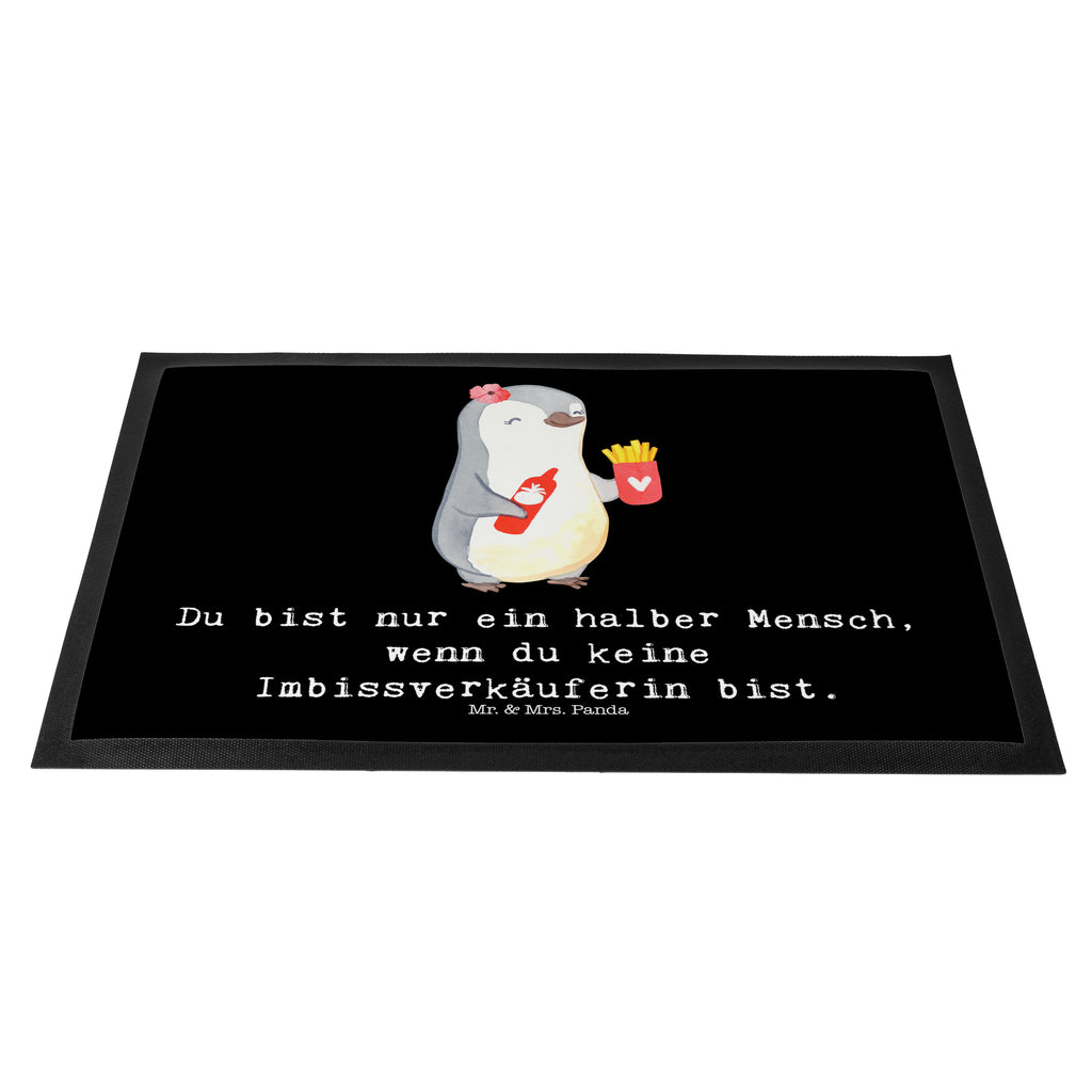 Fußmatte Imbissverkäuferin mit Herz Türvorleger, Schmutzmatte, Fußabtreter, Matte, Schmutzfänger, Fußabstreifer, Schmutzfangmatte, Türmatte, Motivfußmatte, Haustürmatte, Vorleger, Beruf, Ausbildung, Jubiläum, Abschied, Rente, Kollege, Kollegin, Geschenk, Schenken, Arbeitskollege, Mitarbeiter, Firma, Danke, Dankeschön, Imbissbesitzerin, Imibissverkäuferin, Pommesverkäuferin