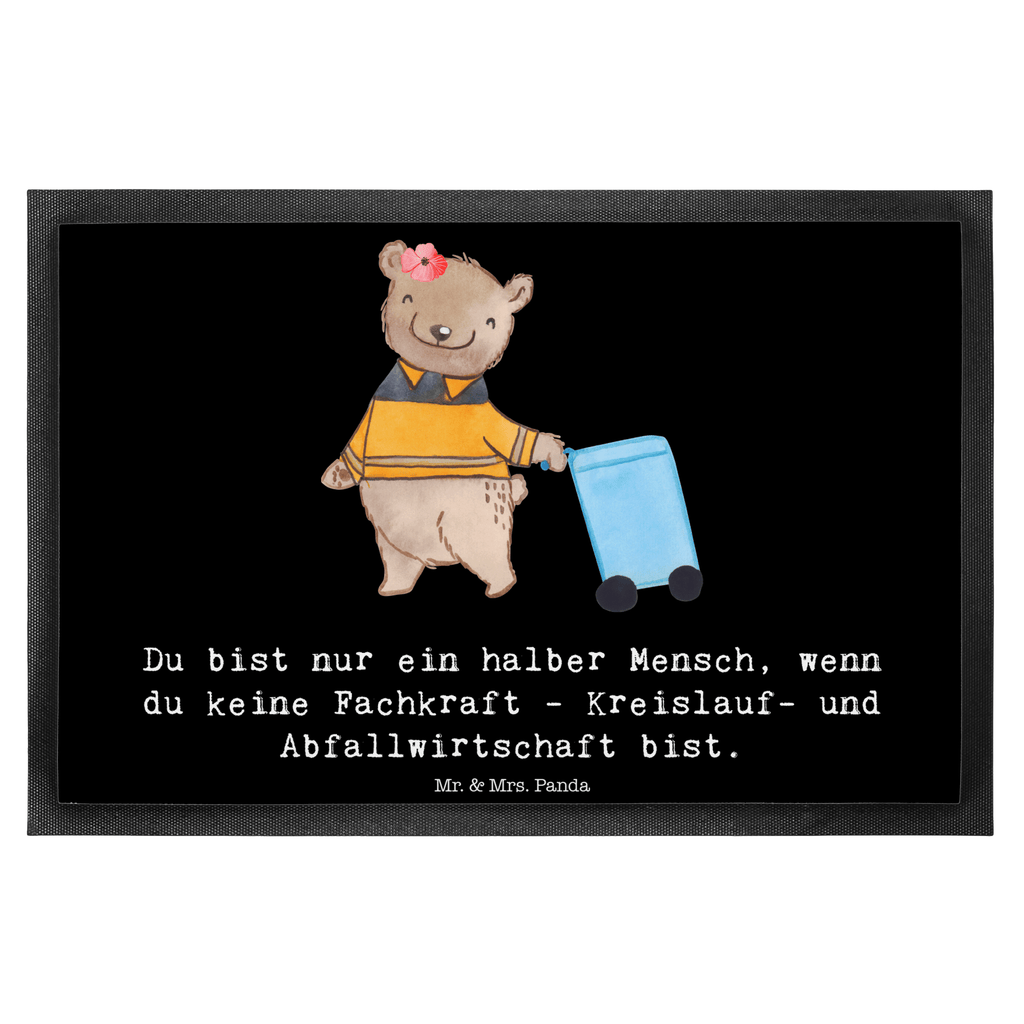 Fußmatte Fachkraft - Kreislauf- und Abfallwirtschaft mit Herz Müllwerker, Fachkraft Kreislauf- und Abfallwirtschaft, Müllentsorger, 
Kehrichtmann, Müllmann, Müllfahrer Türvorleger, Schmutzmatte, Fußabtreter, Matte, Schmutzfänger, Fußabstreifer, Schmutzfangmatte, Türmatte, Motivfußmatte,  Haustürmatte, Vorleger  Beruf, Ausbildung, Jubiläum, Abschied, Rente, Kollege, Kollegin, Geschenk, Schenken, Arbeitskollege, Mitarbeiter, Firma, Danke, Dankeschön