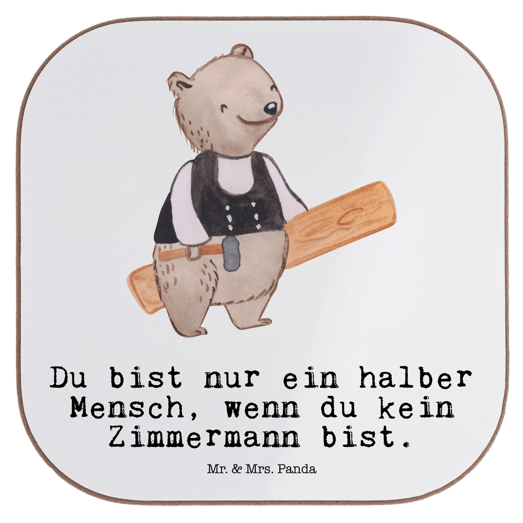 Quadratische Untersetzer Zimmermann mit Herz Bierdeckel, Glasuntersetzer, Untersetzer Gläser, Getränkeuntersetzer, Beruf, Ausbildung, Jubiläum, Abschied, Rente, Kollege, Kollegin, Geschenk, Schenken, Arbeitskollege, Mitarbeiter, Firma, Danke, Dankeschön