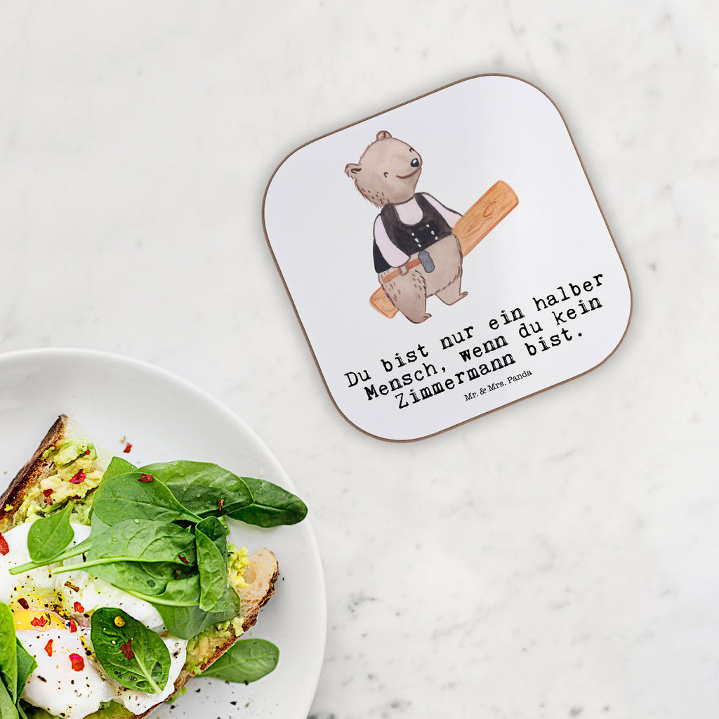 Quadratische Untersetzer Zimmermann mit Herz Bierdeckel, Glasuntersetzer, Untersetzer Gläser, Getränkeuntersetzer, Beruf, Ausbildung, Jubiläum, Abschied, Rente, Kollege, Kollegin, Geschenk, Schenken, Arbeitskollege, Mitarbeiter, Firma, Danke, Dankeschön