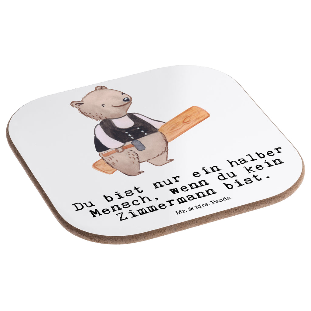 Quadratische Untersetzer Zimmermann mit Herz Bierdeckel, Glasuntersetzer, Untersetzer Gläser, Getränkeuntersetzer, Beruf, Ausbildung, Jubiläum, Abschied, Rente, Kollege, Kollegin, Geschenk, Schenken, Arbeitskollege, Mitarbeiter, Firma, Danke, Dankeschön