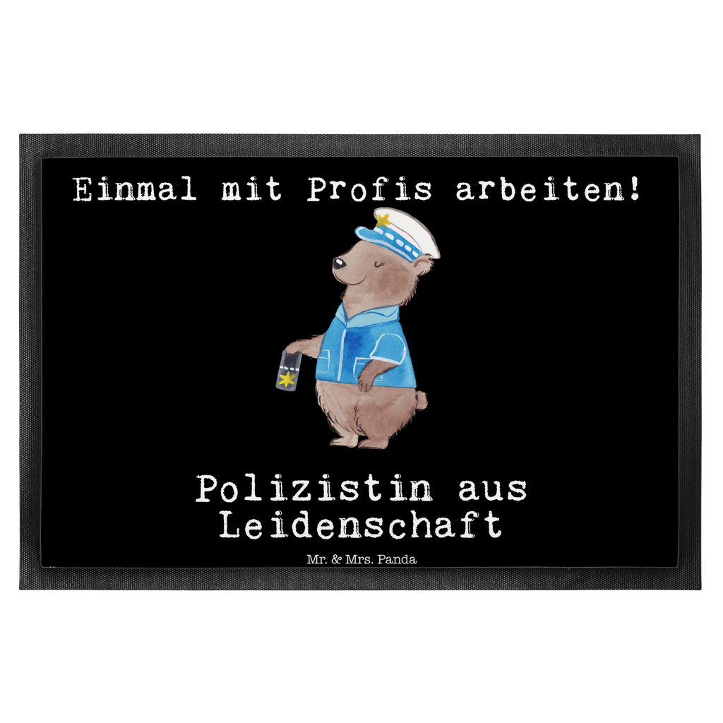 Fußmatte Polizistin aus Leidenschaft Polizistin, Polizeibeamtin, Wachfrau, Cop, Polizei, Studium Türvorleger, Schmutzmatte, Fußabtreter, Matte, Schmutzfänger, Fußabstreifer, Schmutzfangmatte, Türmatte, Motivfußmatte,  Haustürmatte, Vorleger  Beruf, Ausbildung, Jubiläum, Abschied, Rente, Kollege, Kollegin, Geschenk, Schenken, Arbeitskollege, Mitarbeiter, Firma, Danke, Dankeschön