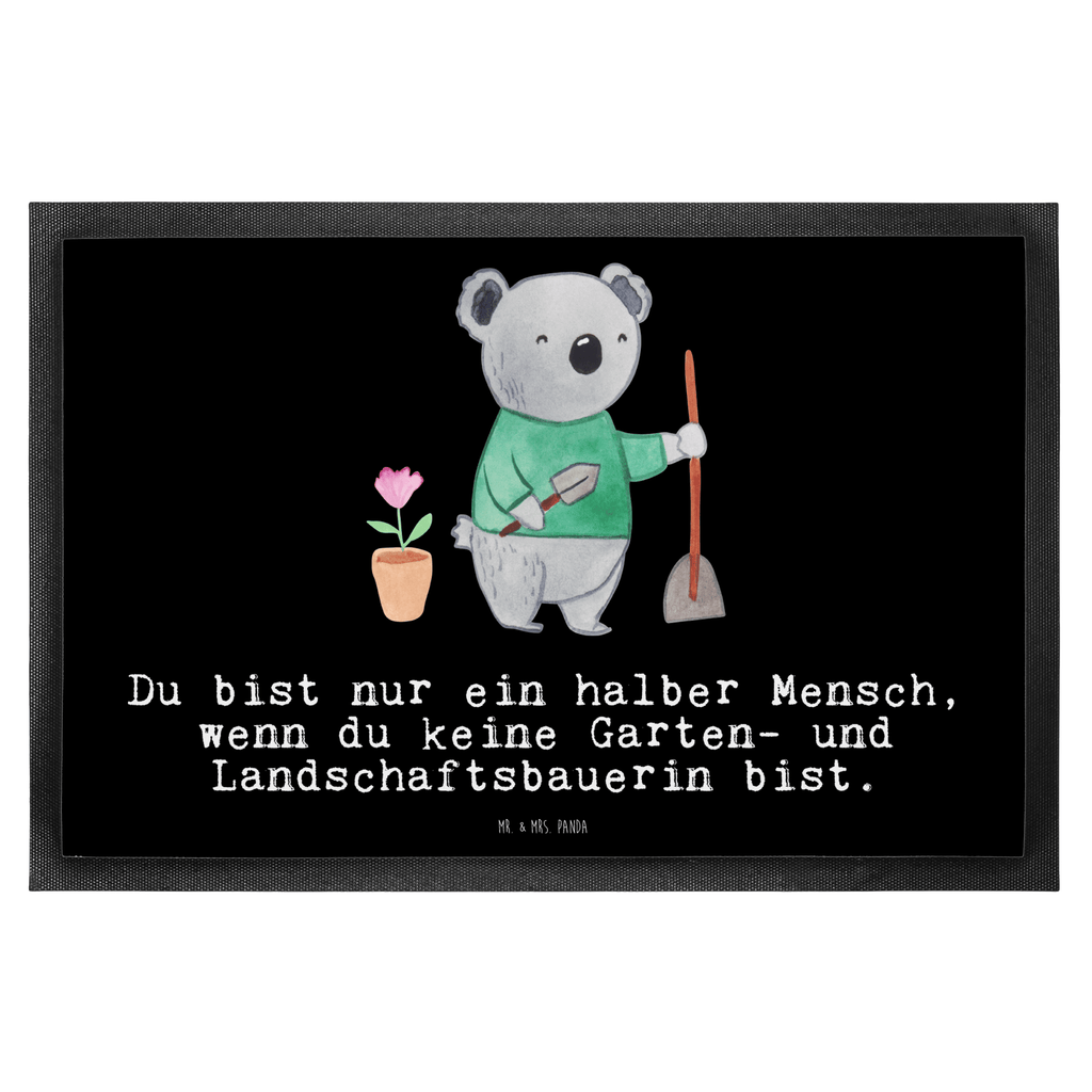 Fußmatte Garten- und Landschaftsbauerin mit Herz Gärtnerin, Gartenplaner, Gärtnerei, Gartenbau, Hobbygärtnerin, Garten- und Landschaftsbauerin, Türvorleger, Schmutzmatte, Fußabtreter, Matte, Schmutzfänger, Fußabstreifer, Schmutzfangmatte, Türmatte, Motivfußmatte,  Haustürmatte, Vorleger  Beruf, Ausbildung, Jubiläum, Abschied, Rente, Kollege, Kollegin, Geschenk, Schenken, Arbeitskollege, Mitarbeiter, Firma, Danke, Dankeschön
