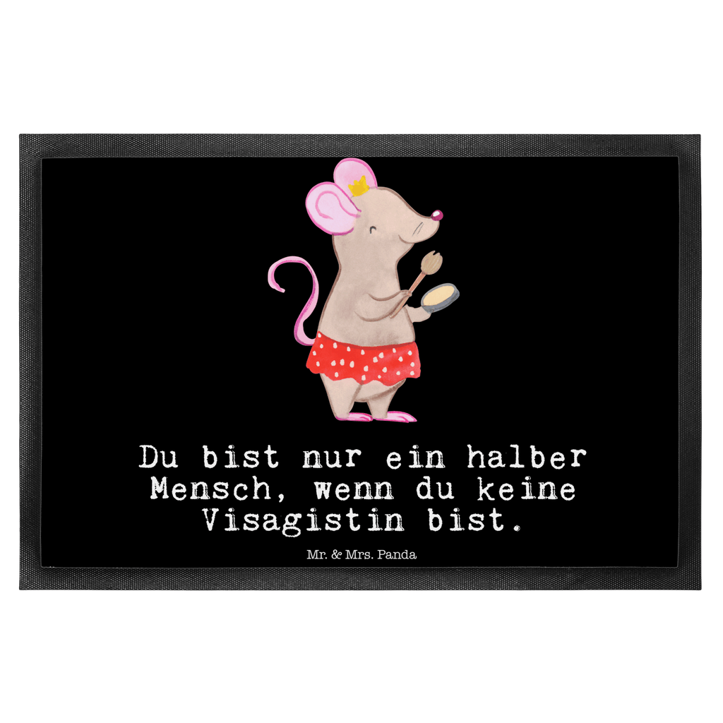Fußmatte Visagistin mit Herz Kosmetikerin, Make Up Artist , Maskenbildnerin, Visagistin, Ausbildung, Beauty Salon, Kosmetikstudio,  Eröffnung,  Türvorleger, Schmutzmatte, Fußabtreter, Matte, Schmutzfänger, Fußabstreifer, Schmutzfangmatte, Türmatte, Motivfußmatte,  Haustürmatte, Vorleger  Beruf, Ausbildung, Jubiläum, Abschied, Rente, Kollege, Kollegin, Geschenk, Schenken, Arbeitskollege, Mitarbeiter, Firma, Danke, Dankeschön