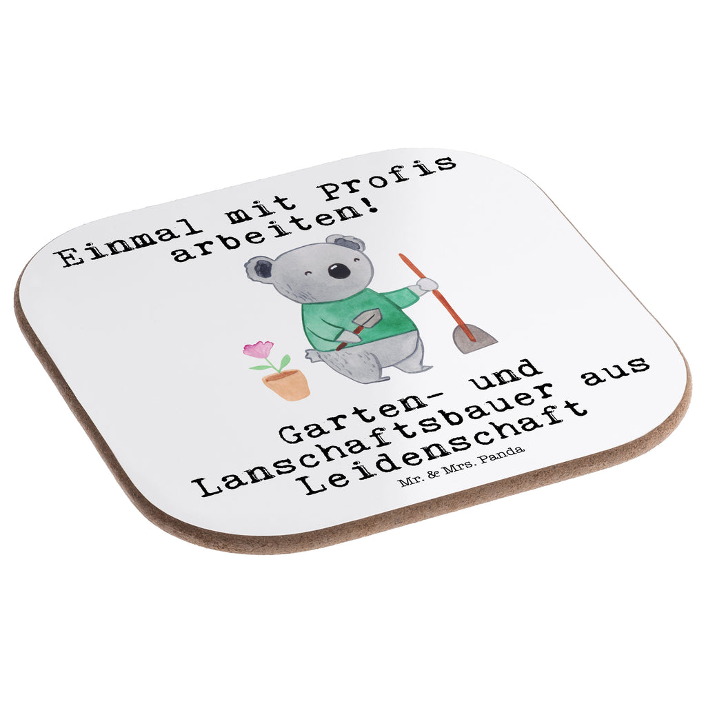 Quadratische Untersetzer Garten- und Landschaftsbauer aus Leidenschaft Bierdeckel, Glasuntersetzer, Untersetzer Gläser, Getränkeuntersetzer, Beruf, Ausbildung, Jubiläum, Abschied, Rente, Kollege, Kollegin, Geschenk, Schenken, Arbeitskollege, Mitarbeiter, Firma, Danke, Dankeschön, Gärtner, Gartenplaner, Gärtnerei, Gartenbau, Hobbygärtner, Garten- und Landschaftsbauer