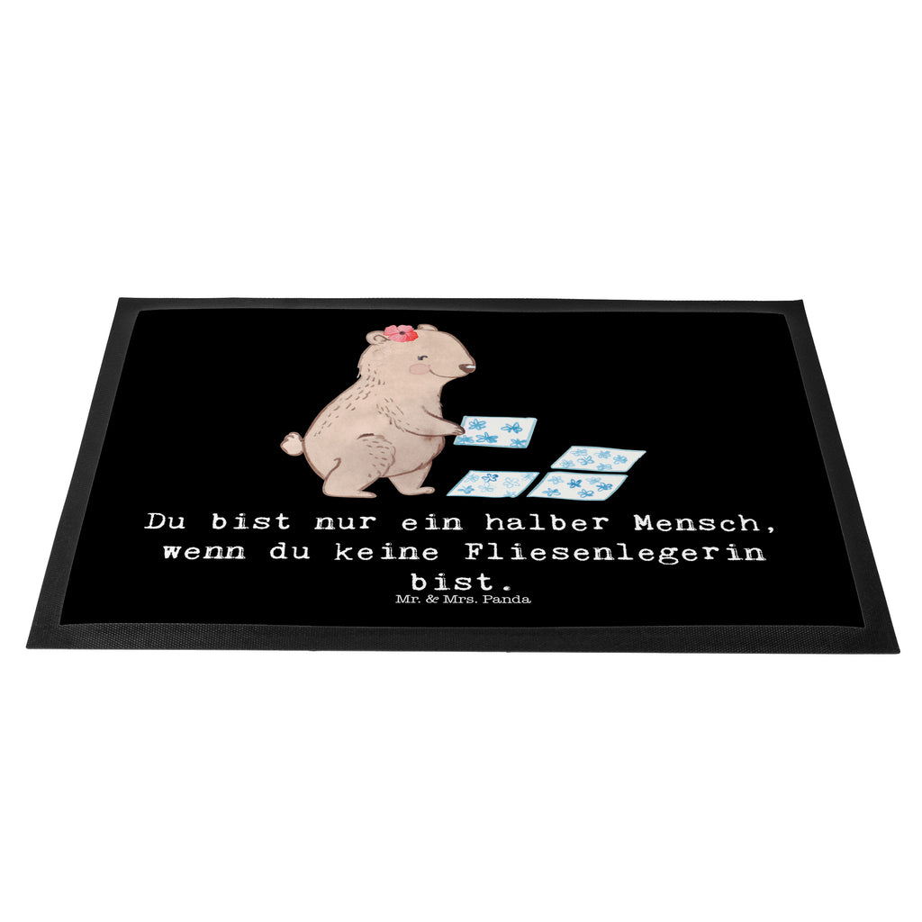 Fußmatte Fliesenlegerin mit Herz Fliesenlegerin, Gesellenprüfung, Fliesenlegermeisterin, Fliesenlegerbetrieb, Fliesenfachhandel,  Handwerk Türvorleger, Schmutzmatte, Fußabtreter, Matte, Schmutzfänger, Fußabstreifer, Schmutzfangmatte, Türmatte, Motivfußmatte,  Haustürmatte, Vorleger  Beruf, Ausbildung, Jubiläum, Abschied, Rente, Kollege, Kollegin, Geschenk, Schenken, Arbeitskollege, Mitarbeiter, Firma, Danke, Dankeschön