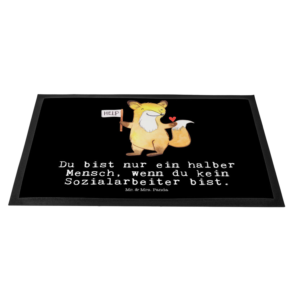 Fußmatte Sozialarbeiter mit Herz Türvorleger, Schmutzmatte, Fußabtreter, Matte, Schmutzfänger, Fußabstreifer, Schmutzfangmatte, Türmatte, Motivfußmatte, Haustürmatte, Vorleger, Beruf, Ausbildung, Jubiläum, Abschied, Rente, Kollege, Kollegin, Geschenk, Schenken, Arbeitskollege, Mitarbeiter, Firma, Danke, Dankeschön
