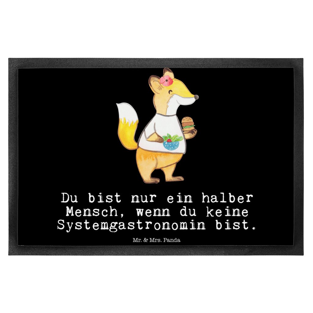 Fußmatte Systemgastronomin mit Herz  Türvorleger, Schmutzmatte, Fußabtreter, Matte, Schmutzfänger, Fußabstreifer, Schmutzfangmatte, Türmatte, Motivfußmatte,  Haustürmatte, Vorleger  Beruf, Ausbildung, Jubiläum, Abschied, Rente, Kollege, Kollegin, Geschenk, Schenken, Arbeitskollege, Mitarbeiter, Firma, Danke, Dankeschön