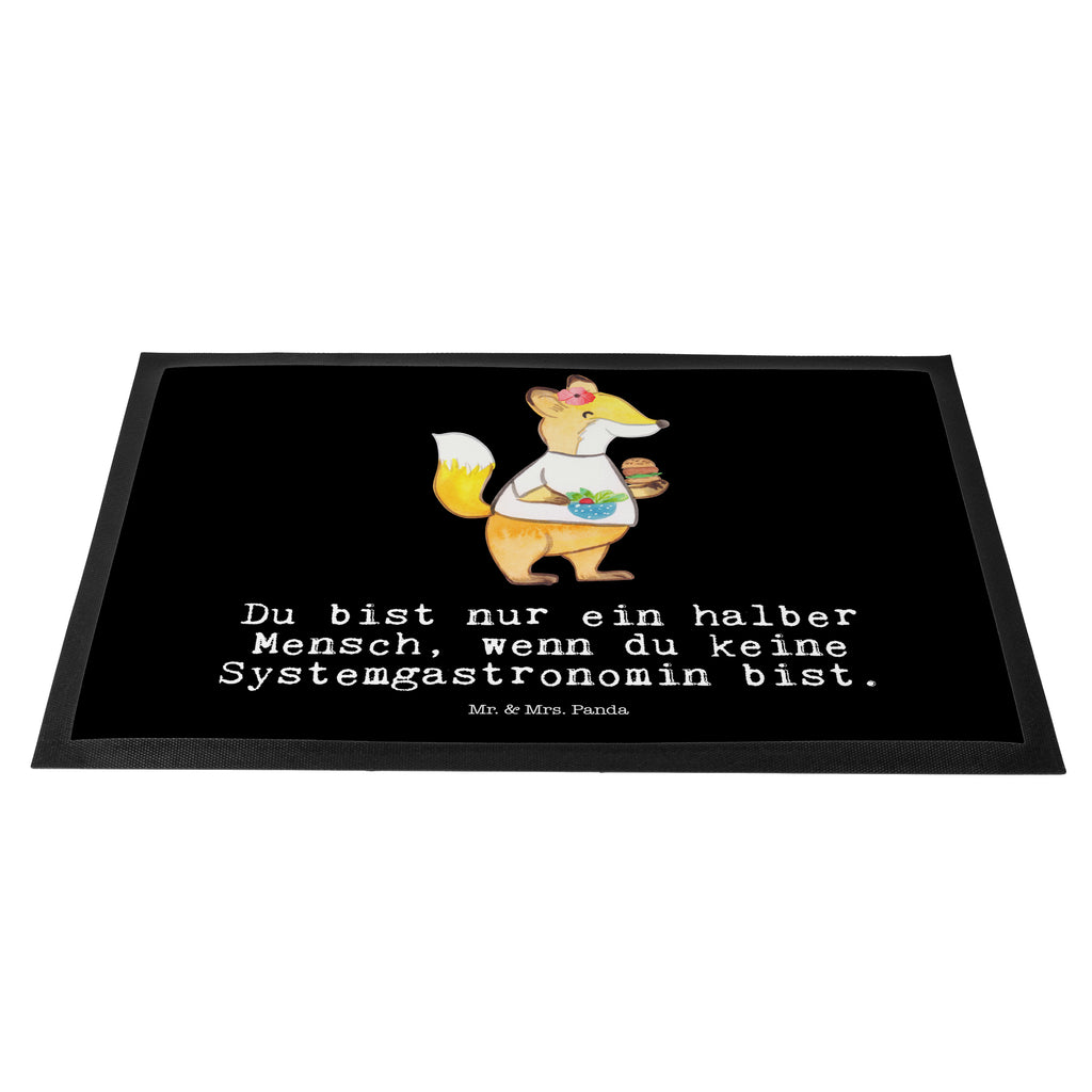 Fußmatte Systemgastronomin mit Herz  Türvorleger, Schmutzmatte, Fußabtreter, Matte, Schmutzfänger, Fußabstreifer, Schmutzfangmatte, Türmatte, Motivfußmatte,  Haustürmatte, Vorleger  Beruf, Ausbildung, Jubiläum, Abschied, Rente, Kollege, Kollegin, Geschenk, Schenken, Arbeitskollege, Mitarbeiter, Firma, Danke, Dankeschön