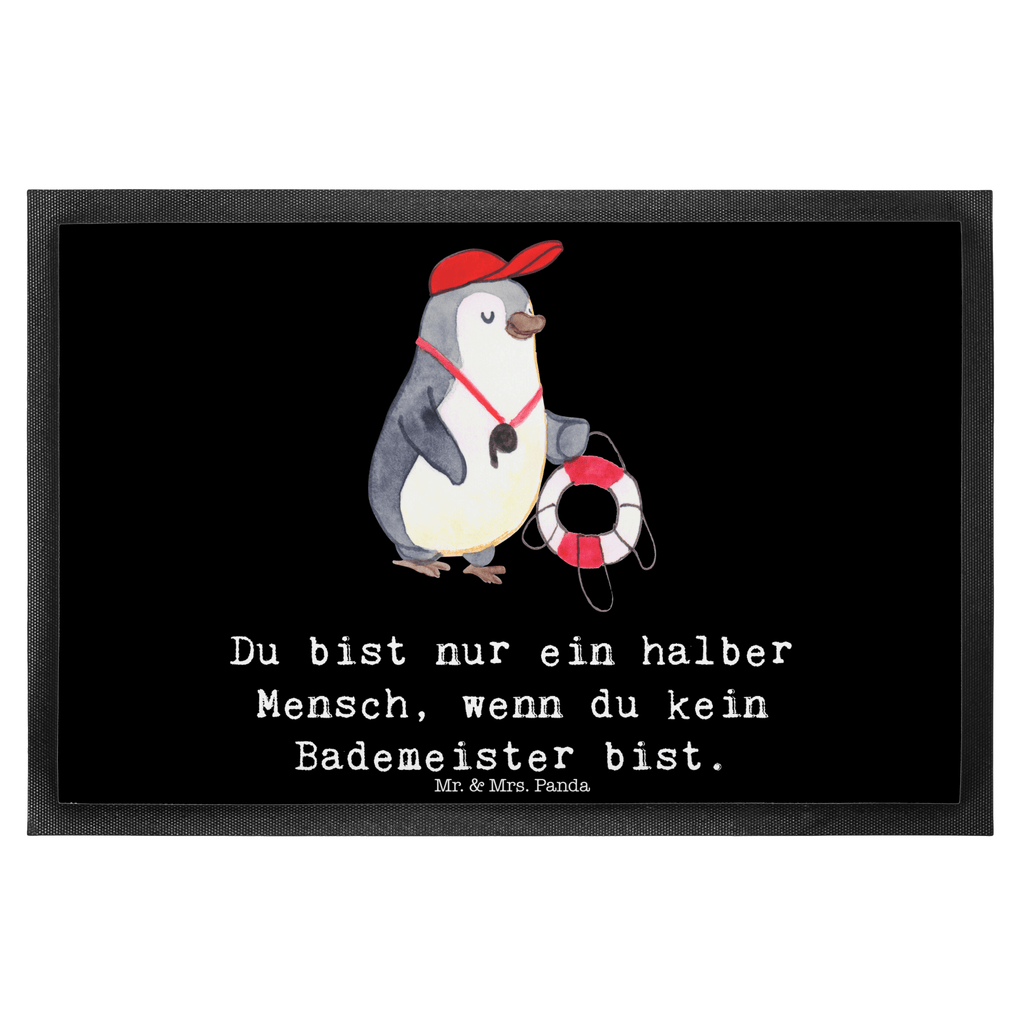 Fußmatte Bademeister mit Herz Bademeister, Rettungsschwimmer, Schwimmmeister, Schwimmbad, Freibad, Badeanstalt, Schwimmverein, Schwimmschule,  Türvorleger, Schmutzmatte, Fußabtreter, Matte, Schmutzfänger, Fußabstreifer, Schmutzfangmatte, Türmatte, Motivfußmatte,  Haustürmatte, Vorleger  Beruf, Ausbildung, Jubiläum, Abschied, Rente, Kollege, Kollegin, Geschenk, Schenken, Arbeitskollege, Mitarbeiter, Firma, Danke, Dankeschön