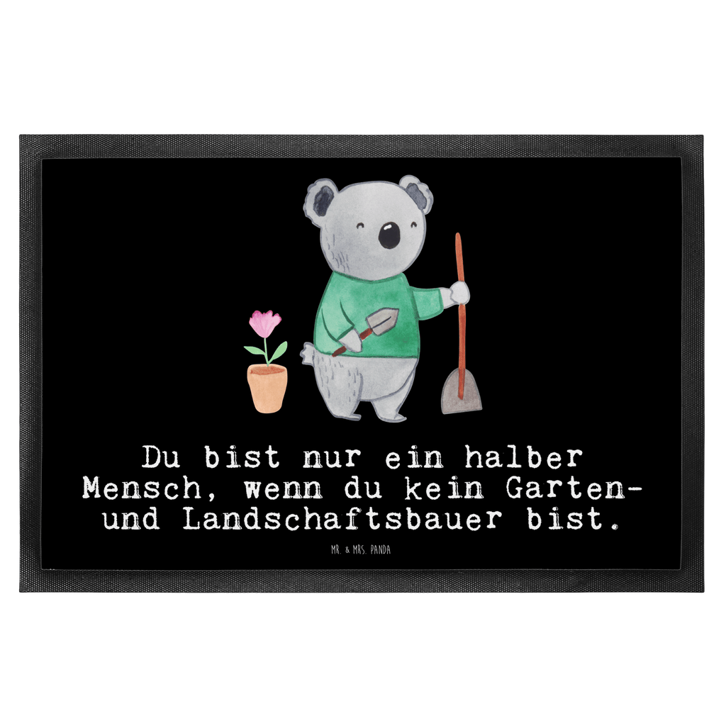 Fußmatte Garten- und Landschaftsbauer mit Herz Gärtner, Gartenplaner, Gärtnerei, Gartenbau, Hobbygärtner, Garten- und Landschaftsbauer,  Türvorleger, Schmutzmatte, Fußabtreter, Matte, Schmutzfänger, Fußabstreifer, Schmutzfangmatte, Türmatte, Motivfußmatte,  Haustürmatte, Vorleger  Beruf, Ausbildung, Jubiläum, Abschied, Rente, Kollege, Kollegin, Geschenk, Schenken, Arbeitskollege, Mitarbeiter, Firma, Danke, Dankeschön