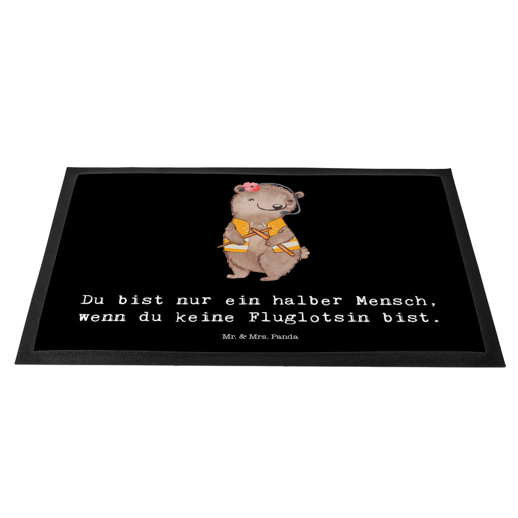 Fußmatte Fluglotsin mit Herz Fluglotsin, Flugverkehrsleiterin, Luftfahrtpersonal, Ausbildung, Flugsicherung,  Türvorleger, Schmutzmatte, Fußabtreter, Matte, Schmutzfänger, Fußabstreifer, Schmutzfangmatte, Türmatte, Motivfußmatte,  Haustürmatte, Vorleger  Beruf, Ausbildung, Jubiläum, Abschied, Rente, Kollege, Kollegin, Geschenk, Schenken, Arbeitskollege, Mitarbeiter, Firma, Danke, Dankeschön