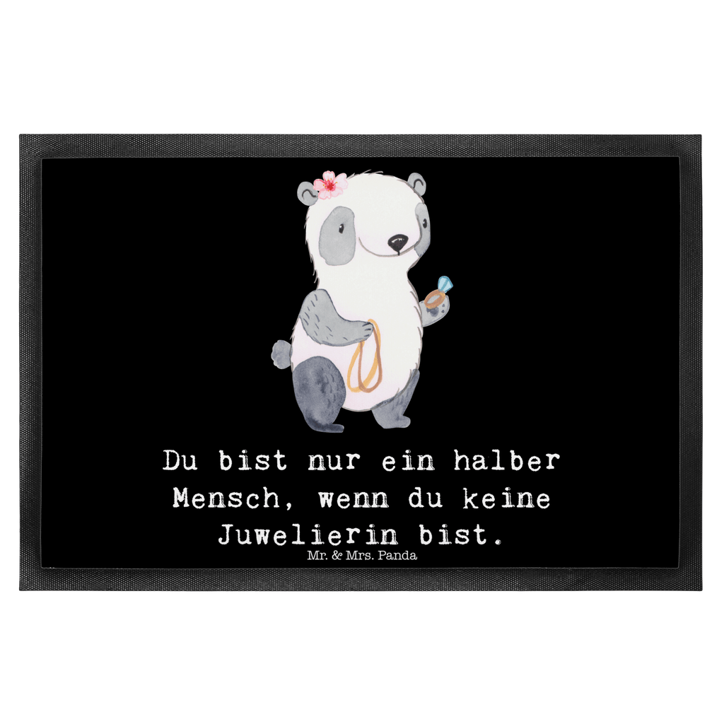 Fußmatte Juwelierin mit Herz Juwelierin, Goldschmiedin, Schmuckwarenhändlerin, Schmuckgeschäft, Eröffnung,  Türvorleger, Schmutzmatte, Fußabtreter, Matte, Schmutzfänger, Fußabstreifer, Schmutzfangmatte, Türmatte, Motivfußmatte,  Haustürmatte, Vorleger  Beruf, Ausbildung, Jubiläum, Abschied, Rente, Kollege, Kollegin, Geschenk, Schenken, Arbeitskollege, Mitarbeiter, Firma, Danke, Dankeschön
