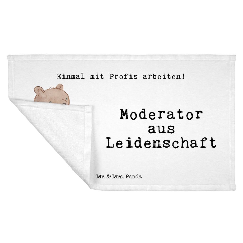 Gäste Handtuch Moderator aus Leidenschaft Gästetuch, Reisehandtuch, Sport Handtuch, Frottier, Kinder Handtuch, Beruf, Ausbildung, Jubiläum, Abschied, Rente, Kollege, Kollegin, Geschenk, Schenken, Arbeitskollege, Mitarbeiter, Firma, Danke, Dankeschön