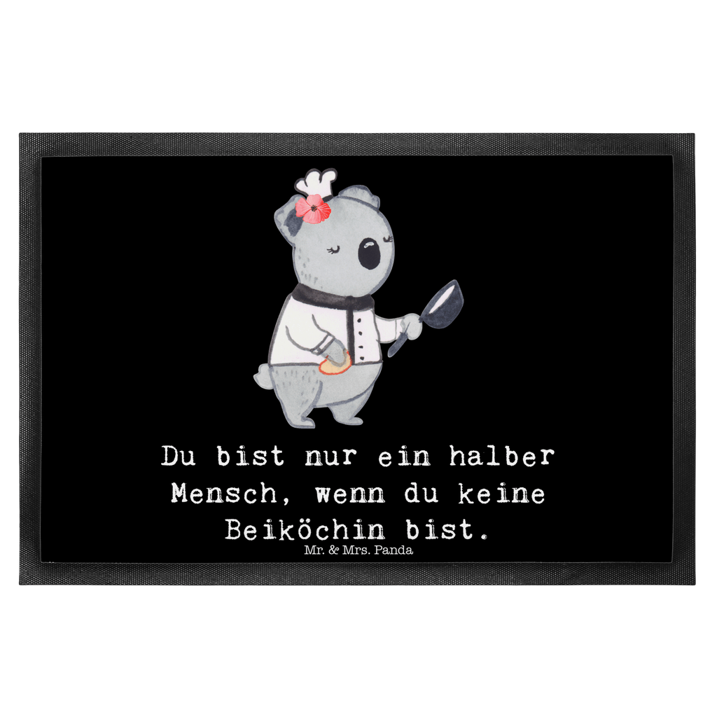 Fußmatte Beiköchin mit Herz Beiköchin, Spülhilfe, Hilfsköchin, Jungkoch, Küchenhilfe, Gastronomie, Restaurant, , Köchin, Türvorleger, Schmutzmatte, Fußabtreter, Matte, Schmutzfänger, Fußabstreifer, Schmutzfangmatte, Türmatte, Motivfußmatte,  Haustürmatte, Vorleger  Beruf, Ausbildung, Jubiläum, Abschied, Rente, Kollege, Kollegin, Geschenk, Schenken, Arbeitskollege, Mitarbeiter, Firma, Danke, Dankeschön