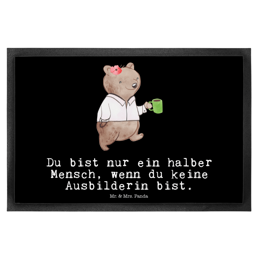 Fußmatte Ausbilderin mit Herz Ausbilderin, Tutorin, Ausbilderprüfung,  Türvorleger, Schmutzmatte, Fußabtreter, Matte, Schmutzfänger, Fußabstreifer, Schmutzfangmatte, Türmatte, Motivfußmatte,  Haustürmatte, Vorleger  Beruf, Ausbildung, Jubiläum, Abschied, Rente, Kollege, Kollegin, Geschenk, Schenken, Arbeitskollege, Mitarbeiter, Firma, Danke, Dankeschön