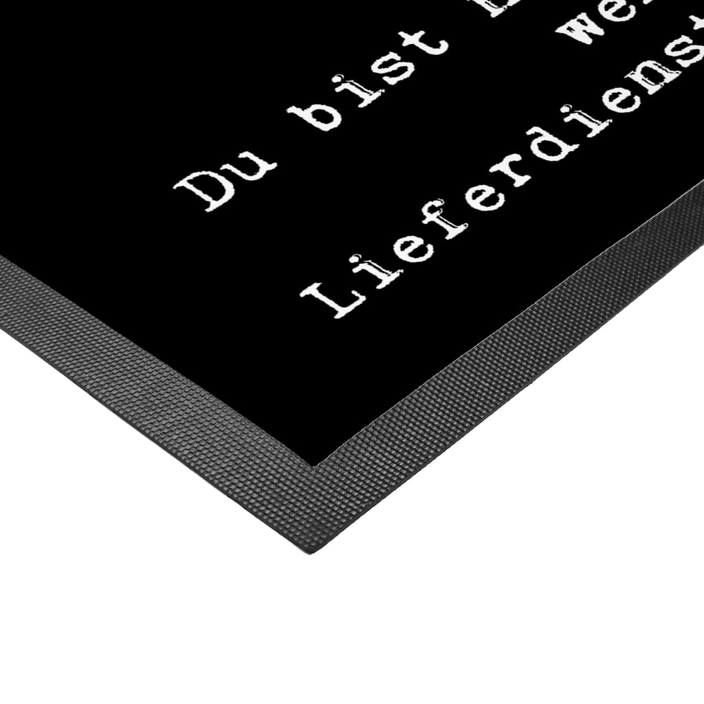 Fußmatte Lieferdienstmitarbeiterin mit Herz Lieferdienstmitarbeiterin, Pizzabäckerin,  Pizzabotin, Pizzabringdienst, Lieferbringdienst,  Türvorleger, Schmutzmatte, Fußabtreter, Matte, Schmutzfänger, Fußabstreifer, Schmutzfangmatte, Türmatte, Motivfußmatte,  Haustürmatte, Vorleger  Beruf, Ausbildung, Jubiläum, Abschied, Rente, Kollege, Kollegin, Geschenk, Schenken, Arbeitskollege, Mitarbeiter, Firma, Danke, Dankeschön