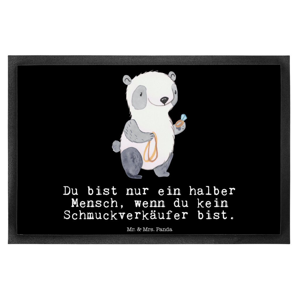 Fußmatte Schmuckverkäufer mit Herz Schmuckverkäufer, Juwelier, Goldschmied, Schmied, Schmuckwarenhändler, Schmuckgeschäft, Eröffnung, Ausbildung,  Türvorleger, Schmutzmatte, Fußabtreter, Matte, Schmutzfänger, Fußabstreifer, Schmutzfangmatte, Türmatte, Motivfußmatte,  Haustürmatte, Vorleger  Beruf, Ausbildung, Jubiläum, Abschied, Rente, Kollege, Kollegin, Geschenk, Schenken, Arbeitskollege, Mitarbeiter, Firma, Danke, Dankeschön